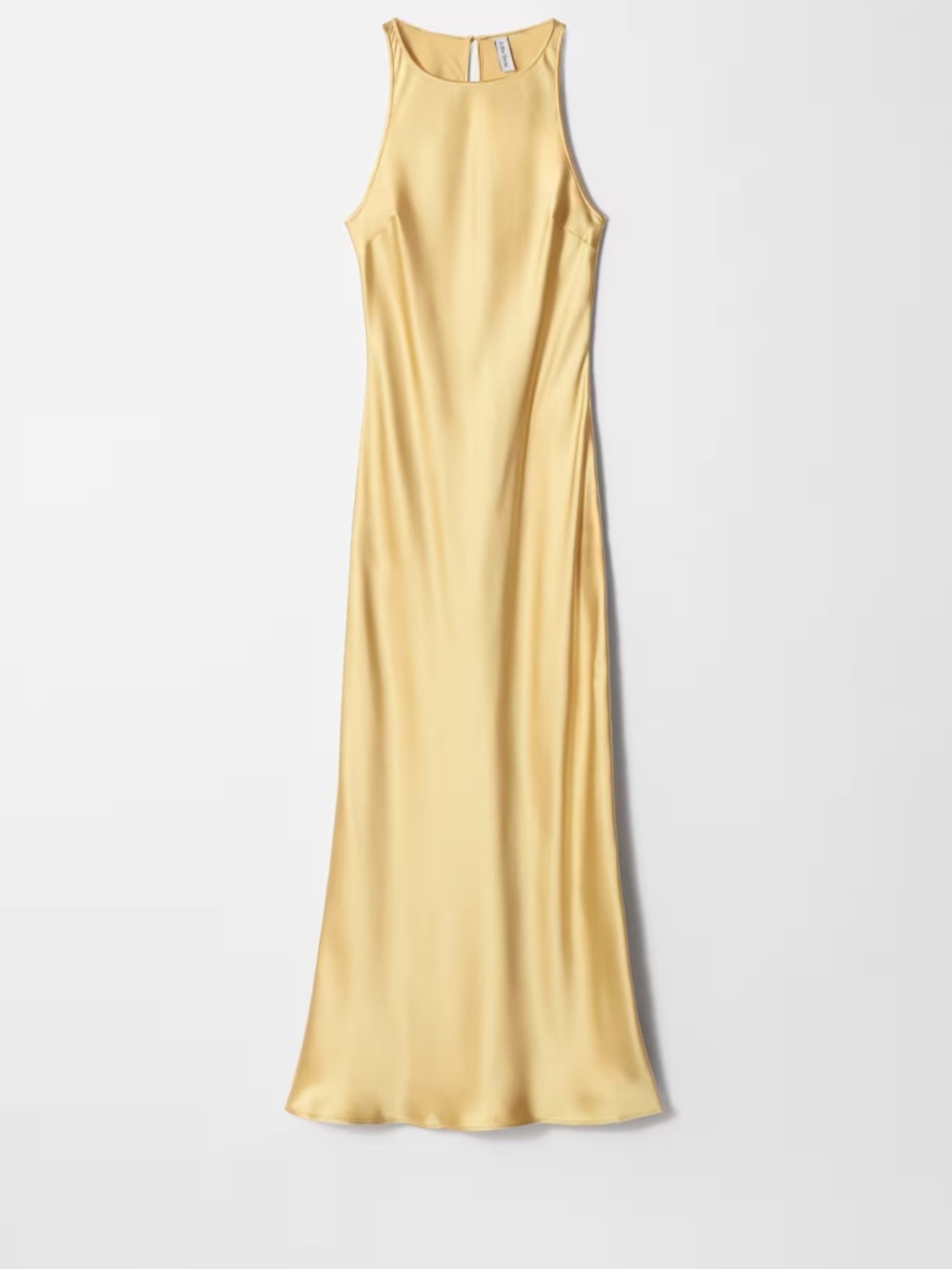 &other stories yellow satin dress